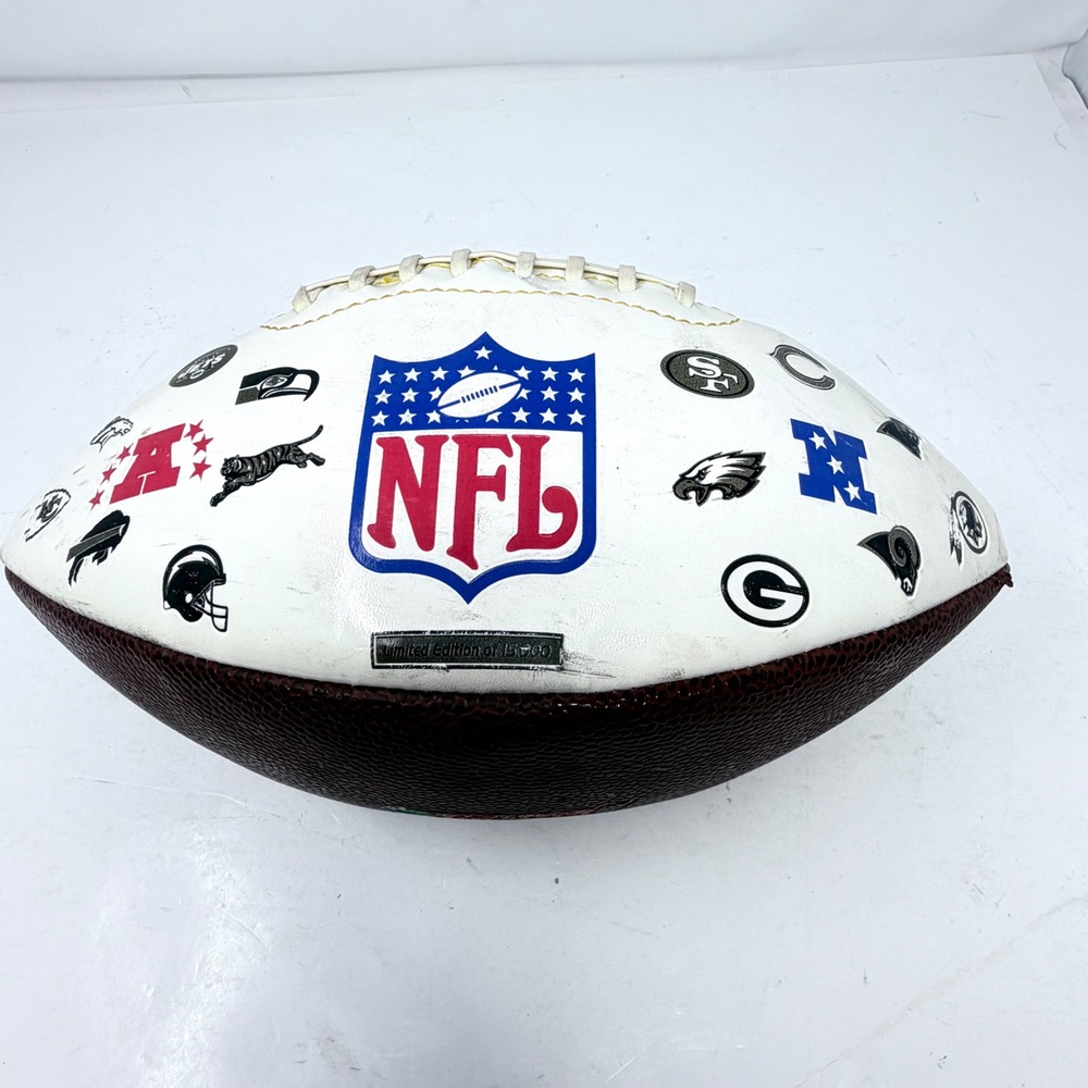 Wilson NFL Football Castrol Promo White Panel All Team Logos Limited Collectible
